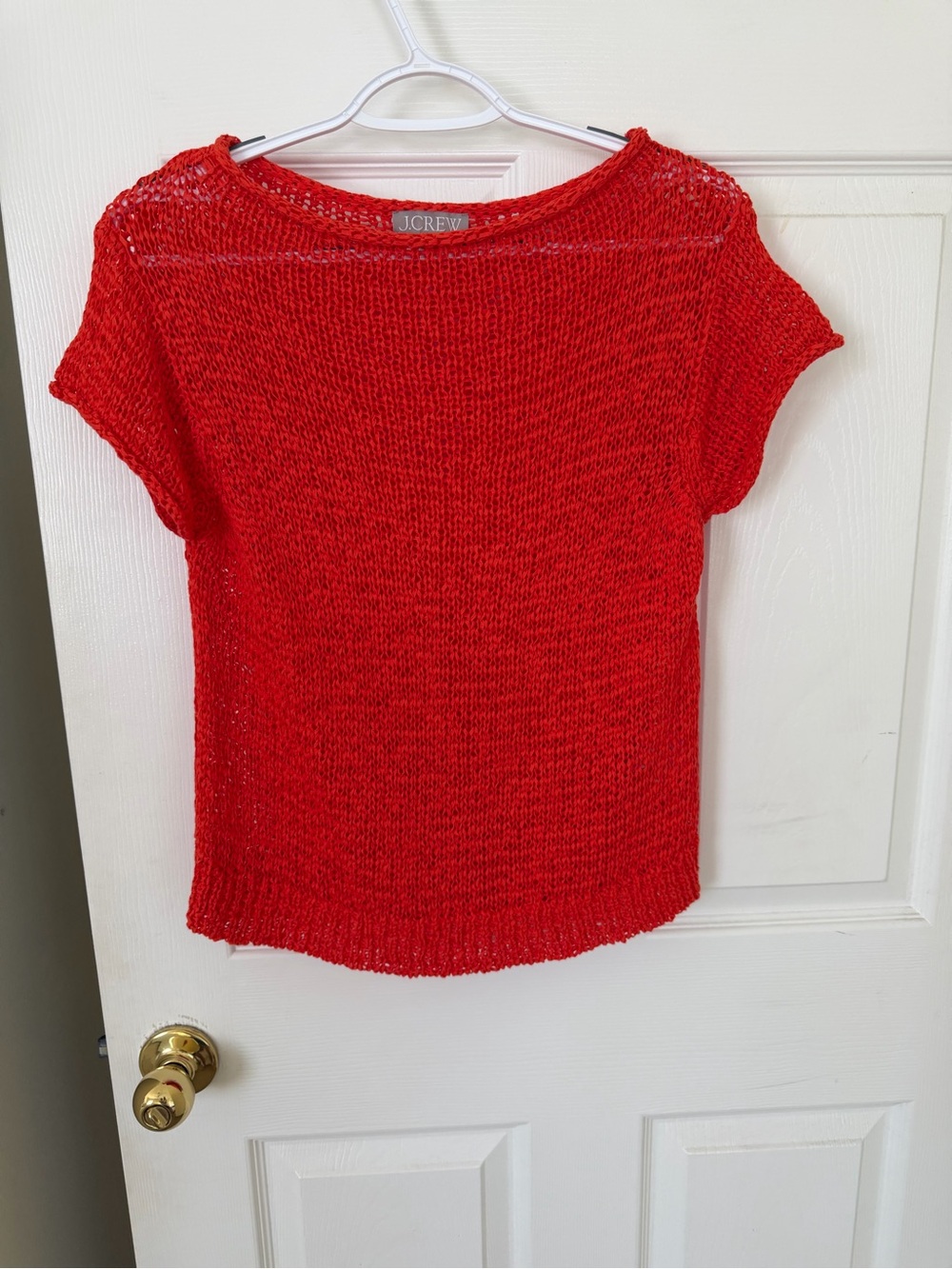 J.Crew Montauk Textured Sweater-Tee in a vibrant orange-red